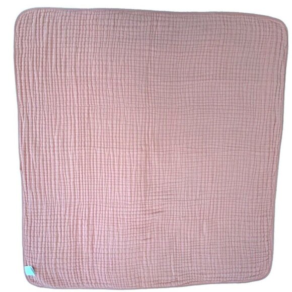 Little Unicorn Swaddle Quilted Baby Blanket Peach Roses Crib Thick Muslin 45x43 - Picture 3 of 8